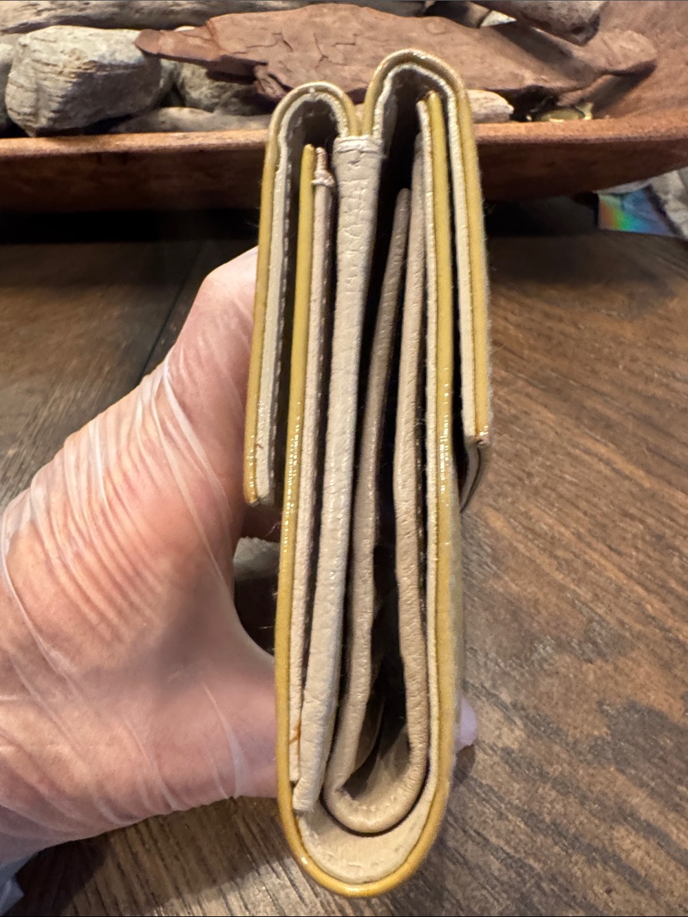 Dior Leather Wallet - Pale Mustard Yellow - Picture 9 of 10